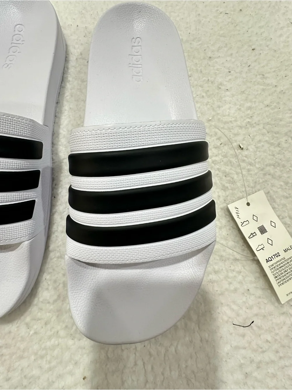 White Adidas Slides